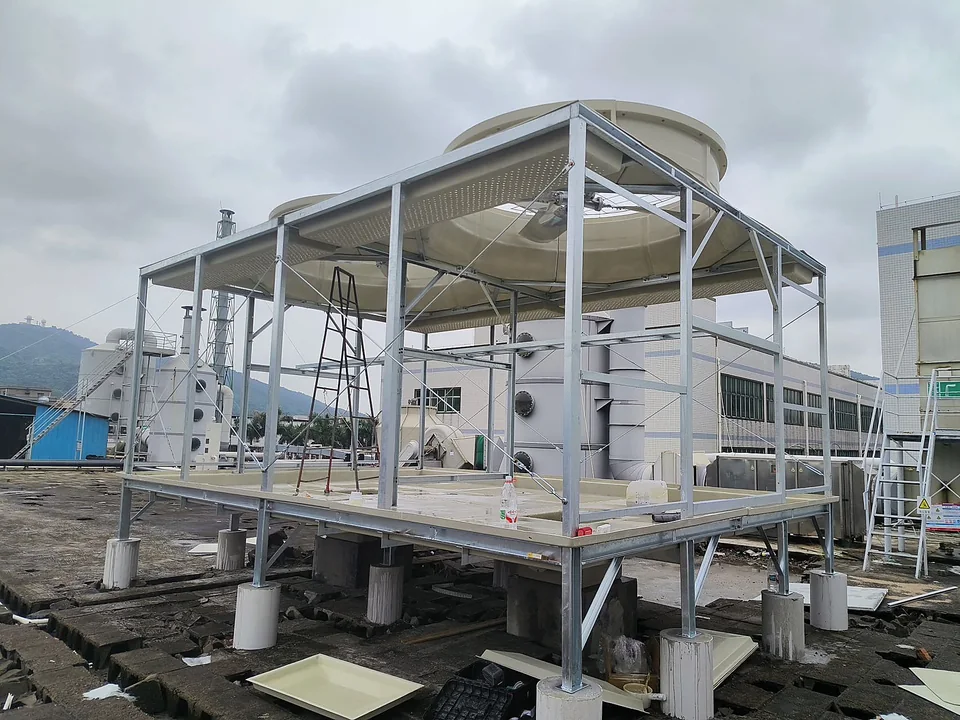 Cooling tower structural framework before cladding