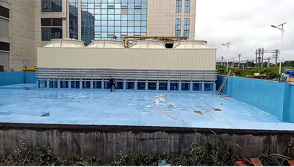 Cooling tower basin layout overview