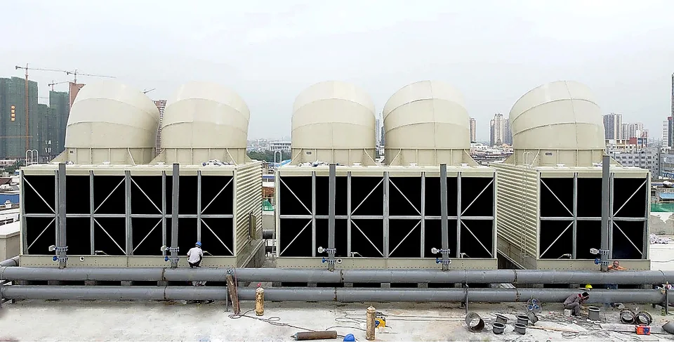Large rooftop multi-cell cooling tower project