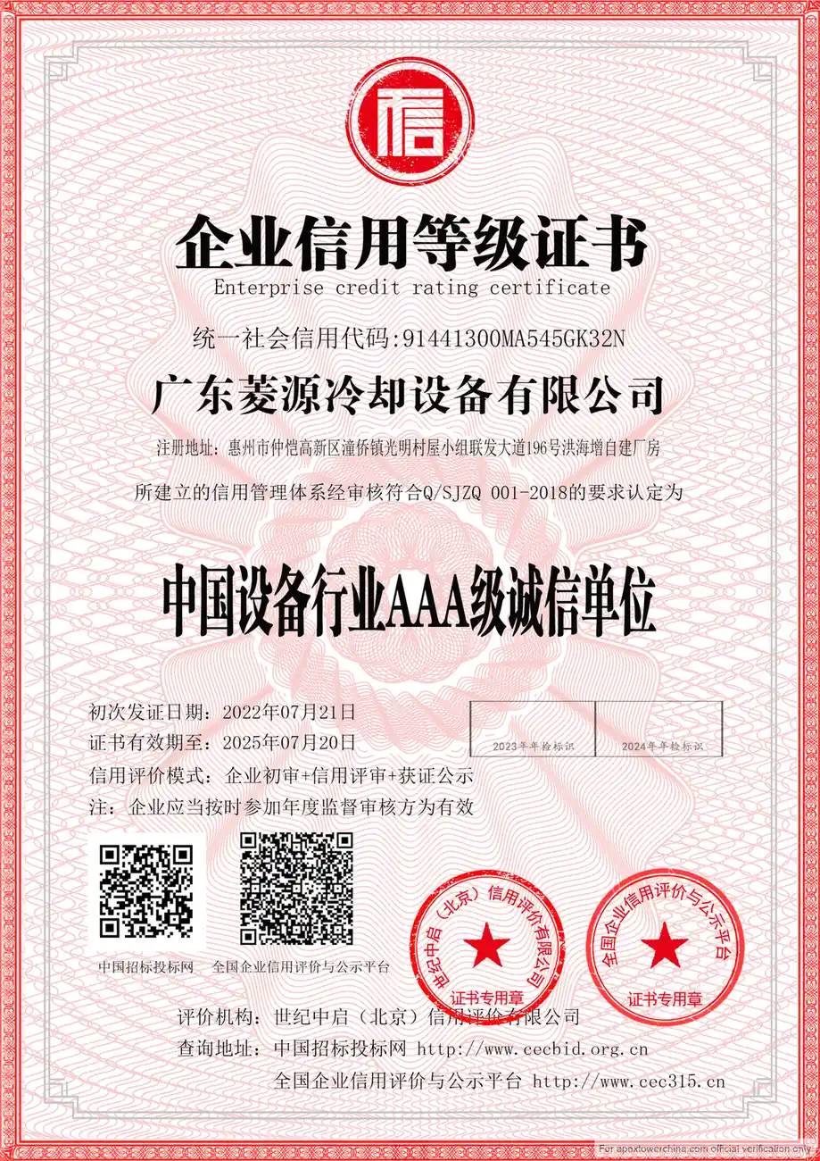 Guangdong Lingyuan China Equipment Industry AAA Integrity Record