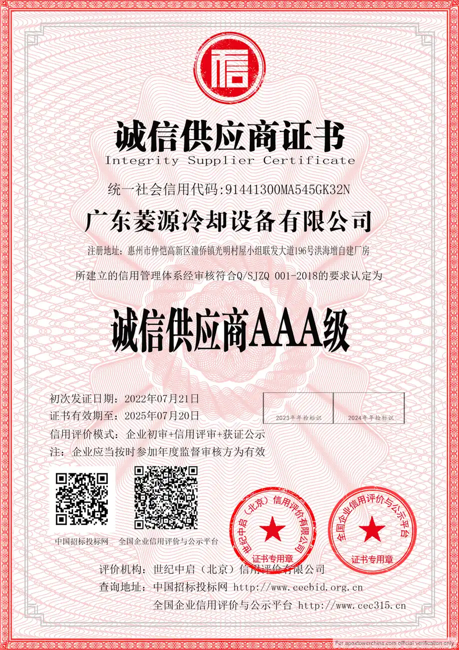 Guangdong Lingyuan AAA Integrity Supplier Record