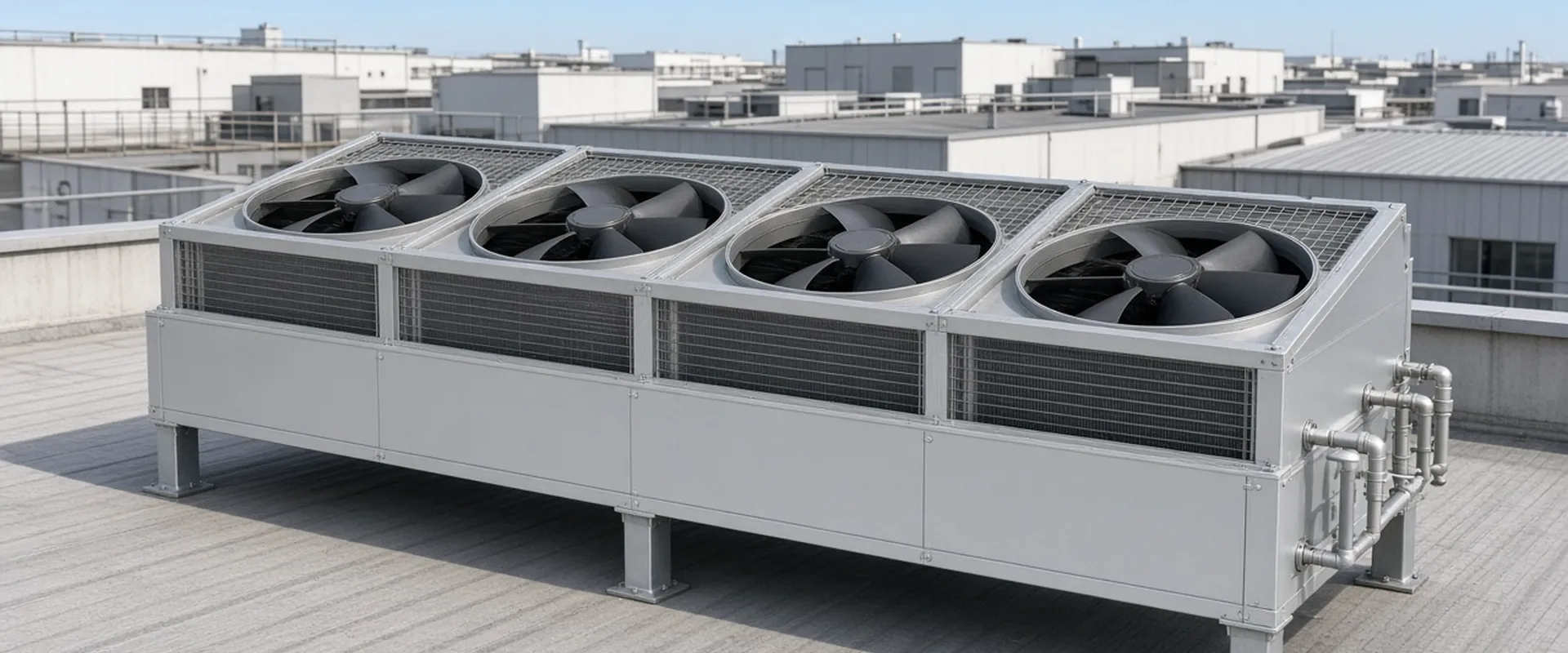 Apex SDF flat-bed dry cooler, low-profile horizontal coil with axial fans – page banner