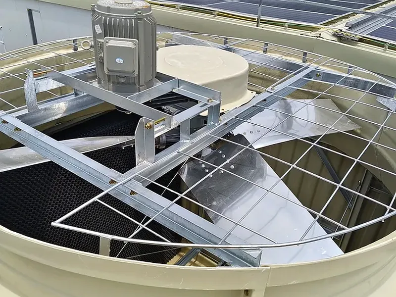 Cooling tower internals: fill, water distribution and fan assembly (2)