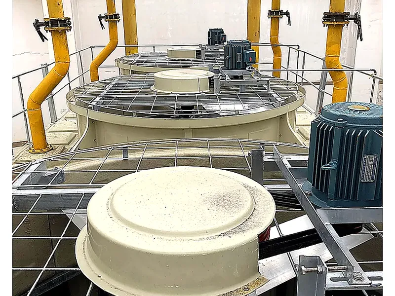 Cooling tower internals: fill, water distribution and fan assembly (3)