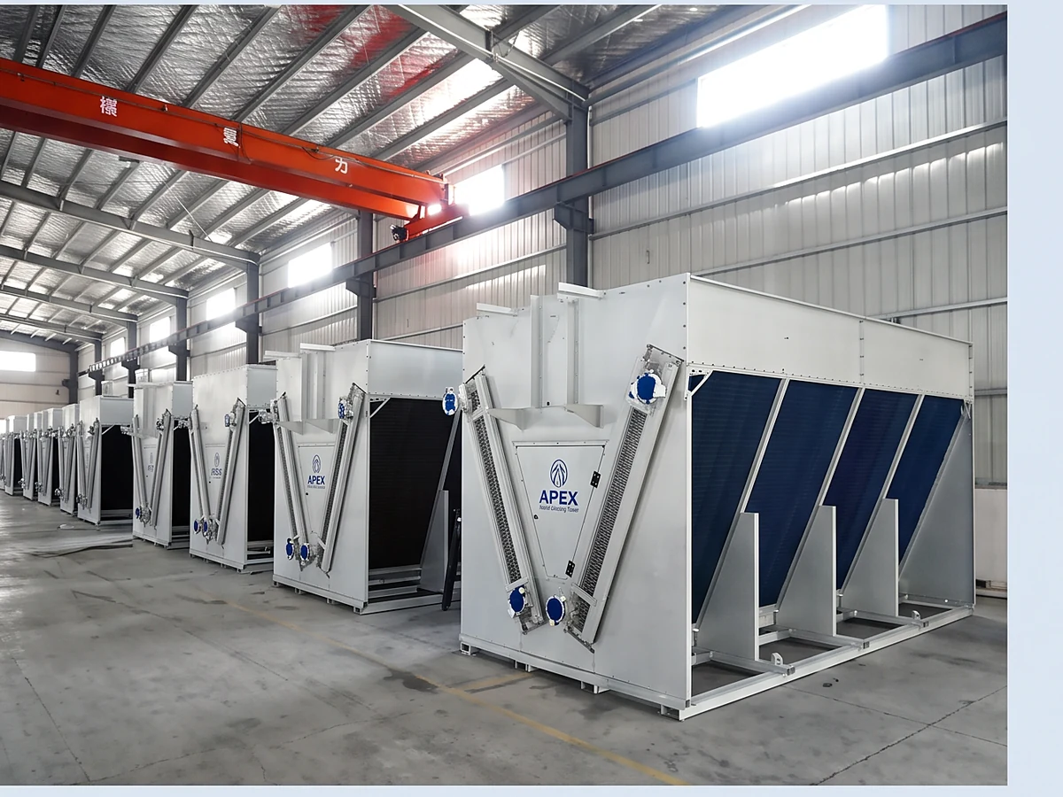 V-type dry cooler assembly workshop