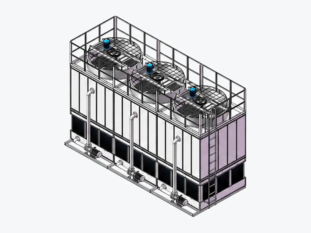 SCC counterflow closed circuit cooling tower, multi-cell