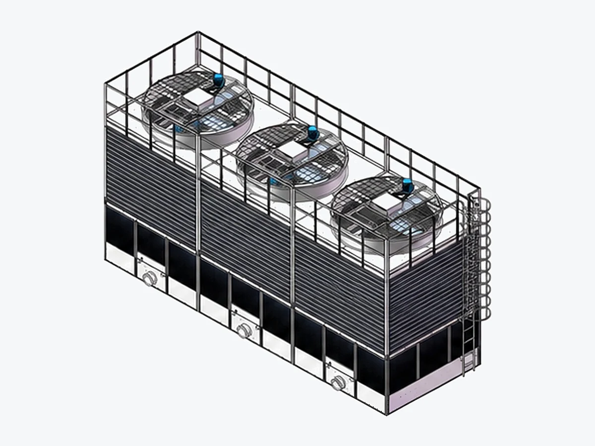 SCT counterflow open FRP cooling tower, multi-cell