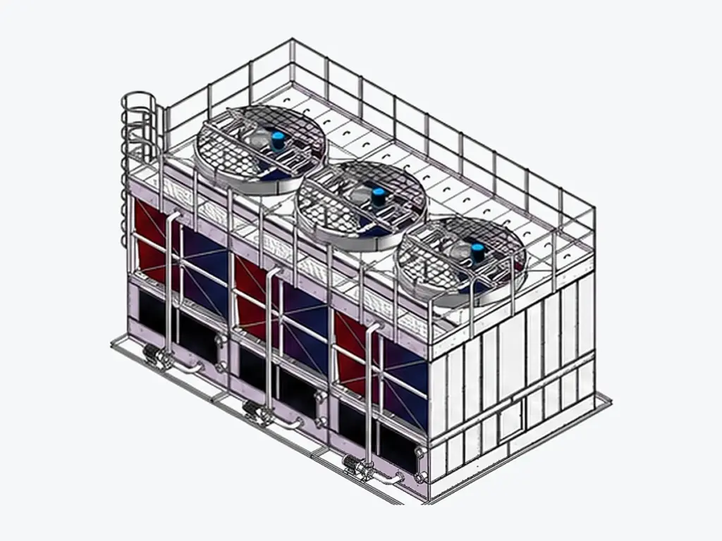 SNC crossflow closed circuit cooling tower, multi-cell