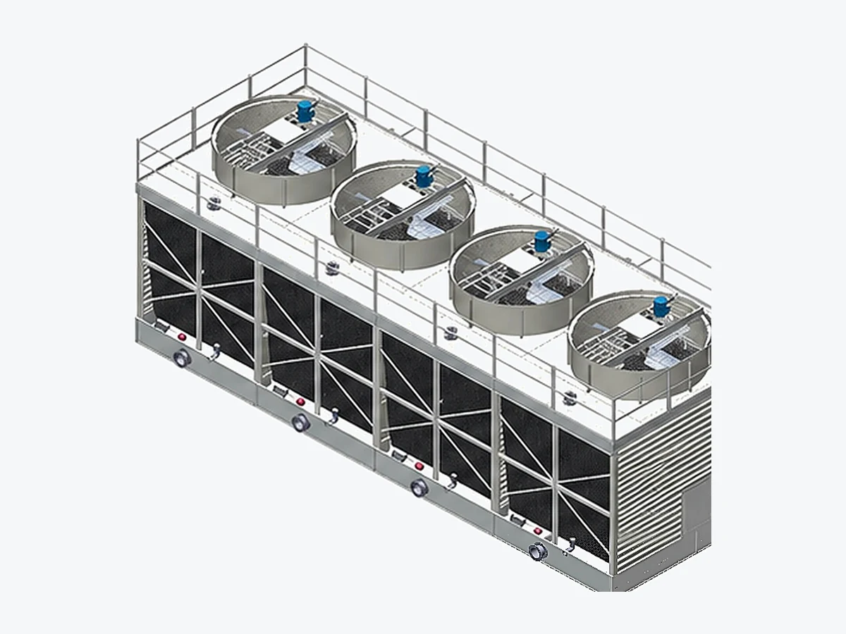 SRN crossflow open FRP cooling tower, multi-cell module