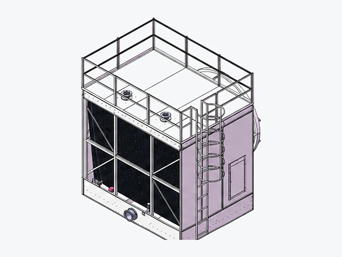 SRN crossflow cooling tower with side air outlet