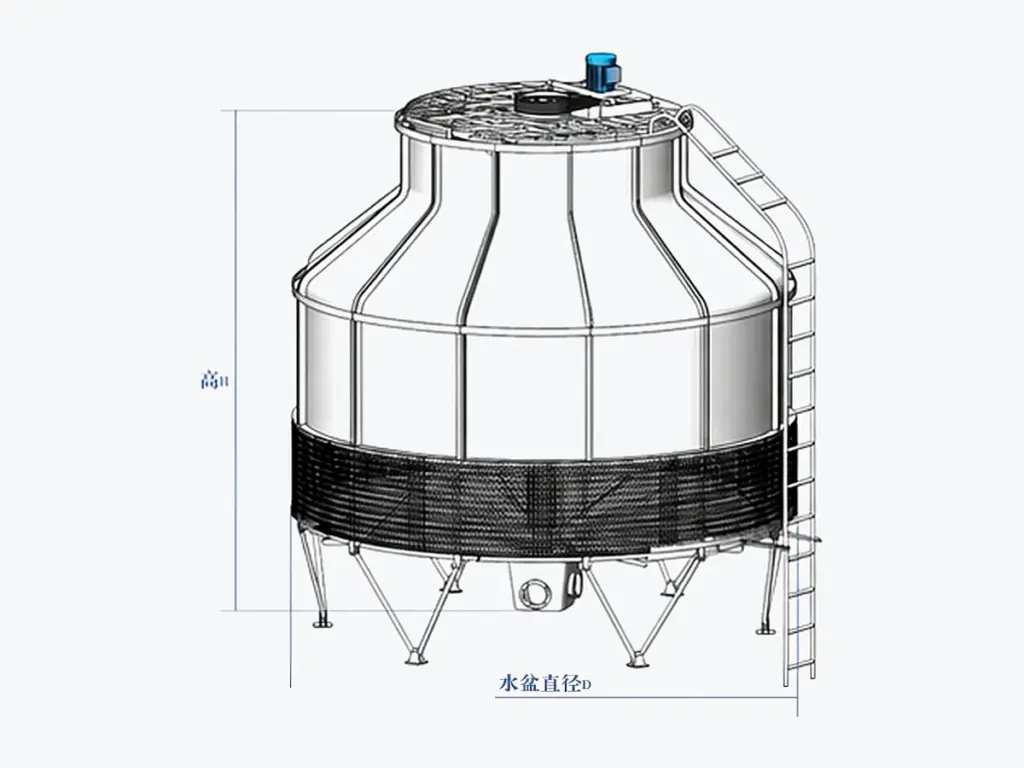 ZLT round counterflow FRP cooling tower